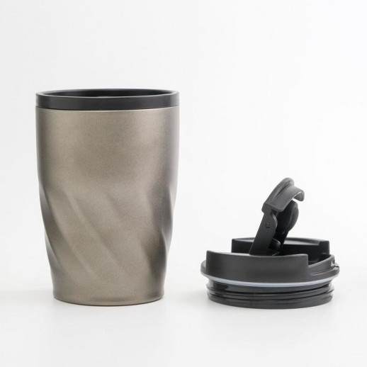 Термокружка, 350 мл, Графика, сохраняет тепло 2 ч, 13.5 х 8 см, золотистая