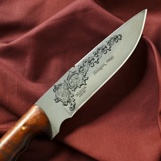 Нож кавказский, туристический "Зодиак" с ножнами, сталь - 40х13, вощеный орех, 14.5 см