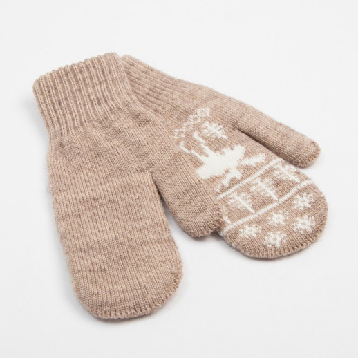 Варежки женские, цвет бежевый, размер 18