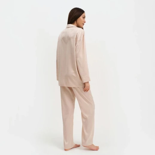 Пижама женская (рубашка и брюки) KAFTAN "Треугольники" цвет молочный