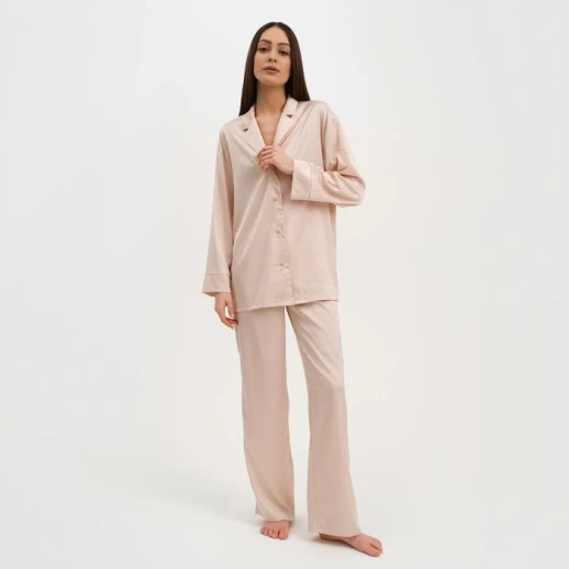 Пижама женская (рубашка и брюки) KAFTAN "Треугольники" цвет молочный