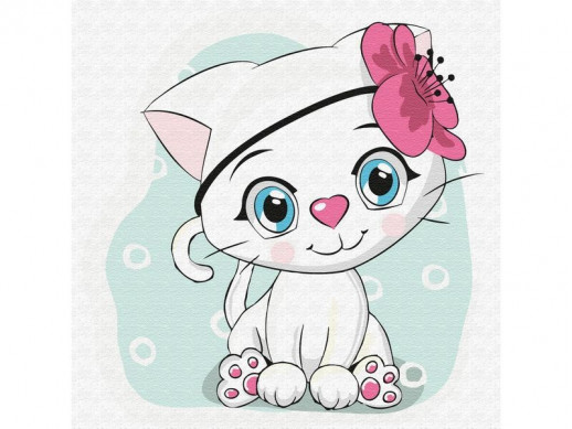 Набор юного художника 20х20 Кошечка-красотка (11 цветов)