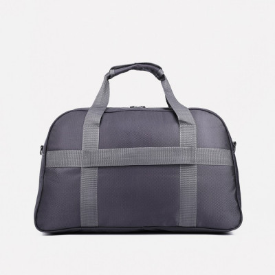 Сумка дорожная на молнии, наружный карман, держатель для чемодана, цвет серый