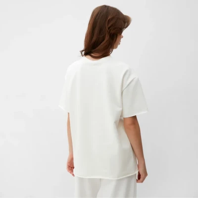Футболка женская MINAKU: SPORTY & STYLISH цвет экрю, р-р 46
