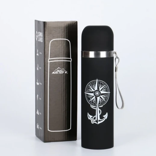 Термос, 500 мл, Гильза "Мастер К.", с кружкой, сохраняет тепло 10 ч, 6.5 х 24 см