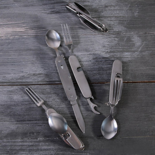 Набор посуды «Главное в походе», кружка 4 шт., тарелка 4 шт., мультитул 4 шт.