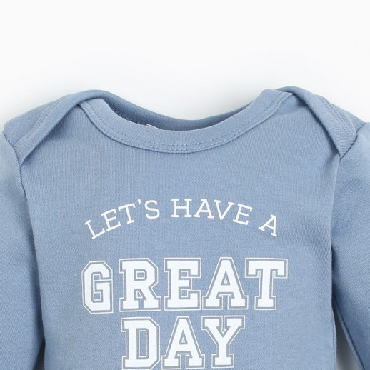 Боди с длинным рукавом Крошка Я Street style, цвет голубой