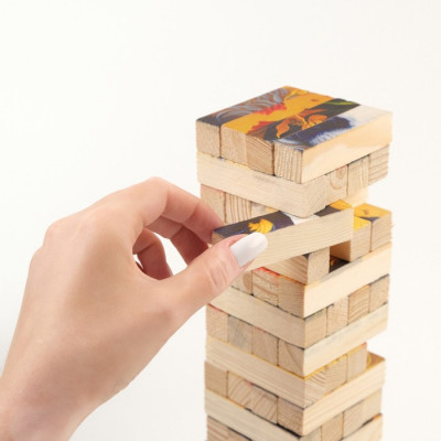 Падающая башня "ДЖАНГА. СОБАЧКА", 56 брусков, 23.5 х 6.6 см, брусок 6.6 х 1.5 см