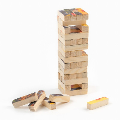 Падающая башня "ДЖАНГА. СОБАЧКА", 56 брусков, 23.5 х 6.6 см, брусок 6.6 х 1.5 см