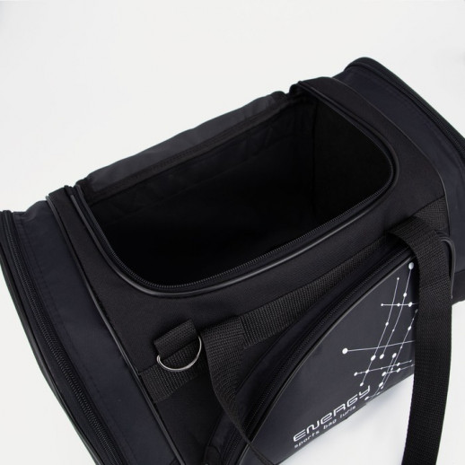 Сумка спортивная, 3 отдела на молниях, наружный карман, цвет чёрный