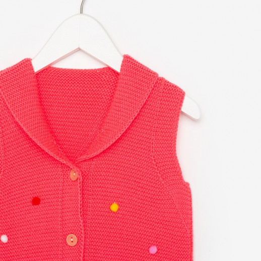 Жилет для девочки, цвет коралл