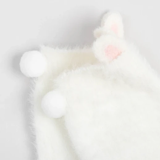 Носки махровые MINAKU с ушками, цвет белый, размер 36-39 (23-25 см)