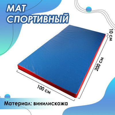 Мат, 200х100х10 см, цвет синий
