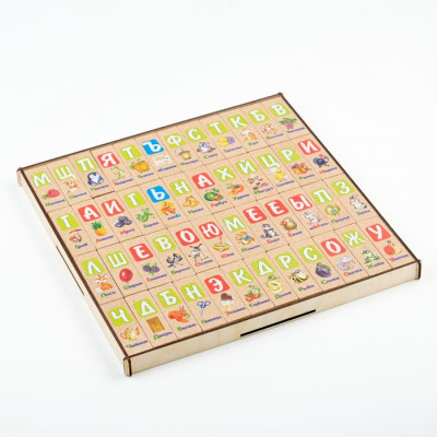 Падающая башня "ДЖАНГА Алфавит", 48 брусков, брусок 7.4 х 2.4 х 1.2 см