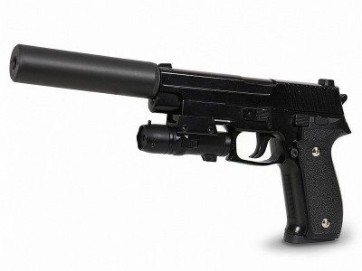 Пистолет металлический SIG 226 с глушителем и ЛЦУ G.26A 20см в/к