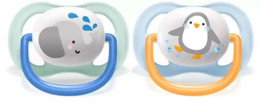 Соска-пустышка Philips Avent SCF080/05 Слон/Пингвин, 0-6 мес, 2 шт, для мальчиков Philips SCF080/05