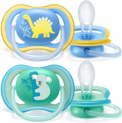 Пустышка 18+, Ultta Air, 2 шт, динозаврик и коала Philips Avent SCF349/11
