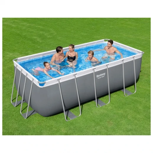 Бассейн каркасный Power Steel, 412 х 201 х 122 см, фильтр-насос, лестница, 56456 Bestway