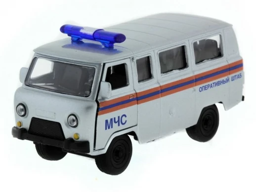 Машина "АВТОПАНОРАМА" инерц. УАЗ-452 (МЧС) 1/50, в/к 12*7*5,5 см