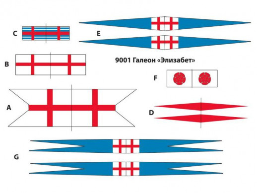 Сборная модель ZVEZDA Галеон «Элизабет» Эскадры Френсиса Дрейка 1588 г., 1/200