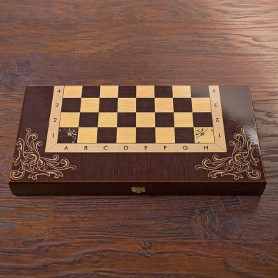 Шахматы деревянные 50х50 см "Галант", король h-9 см, пешка h-4.5 см