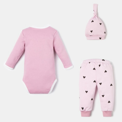 Набор: боди, штанишки и шапочка Крошка Я "Сердечки"
