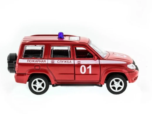Машина "АВТОПАНОРАМА" инерц. УАЗ Патриот (пожарная) 1/50, в/к 12*7*5,5 см