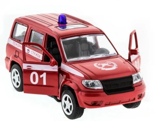 Машина "АВТОПАНОРАМА" инерц. УАЗ Патриот (пожарная) 1/50, в/к 12*7*5,5 см