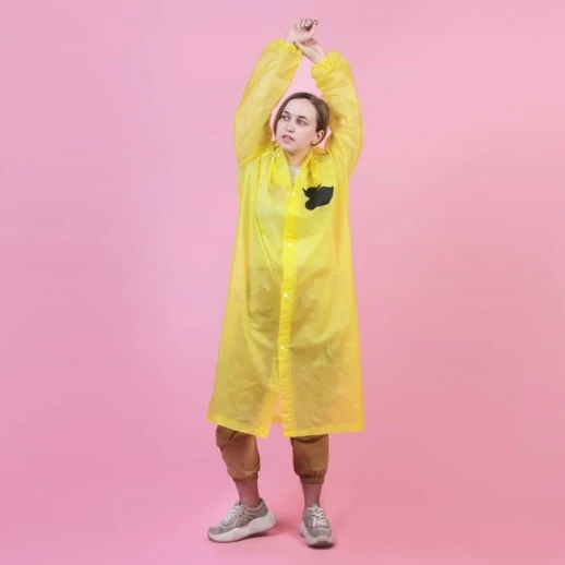 Дождевик - плащ "Зря - зря", размер 42-48, 60 х 110 см, цвет жёлтый