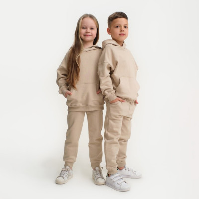 Костюм детский (худи, брюки) KAFTAN "Basic line", цвет кофейный