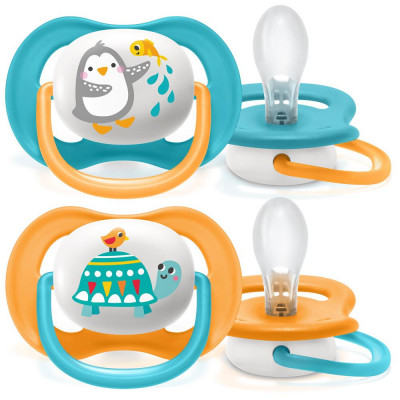 Соска-пустышка Philips Avent SCF080/07 Пингвин/Черепаха, 6-18 мес, 2 шт, для мальчиков Philips Avent SCF080 / 07