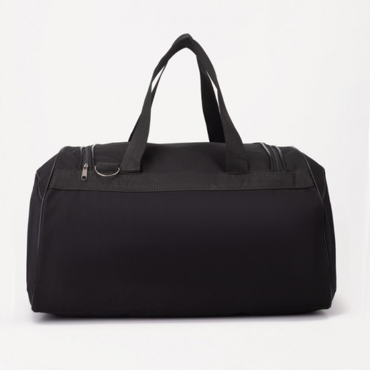 Сумка спортивная на молнии, 2 наружных кармана, длинный ремень, цвет чёрный