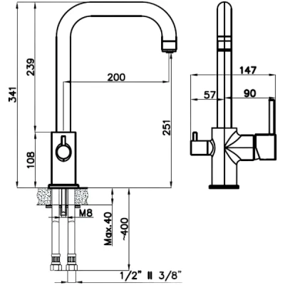Смеситель RIVELATO Rivelato 9025208 antracite cromo