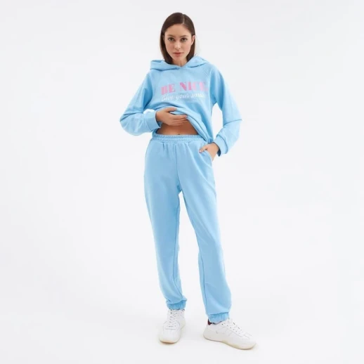 Костюм женский (толстовка и брюки) MIST Be nice, р. 48-50, голубой