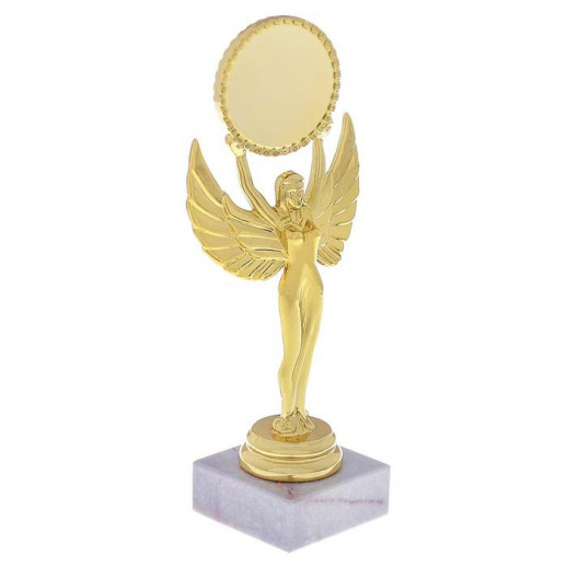 Фигура «Ника с шаром», подставка камень белая, 18 х 7 х 5,2 см