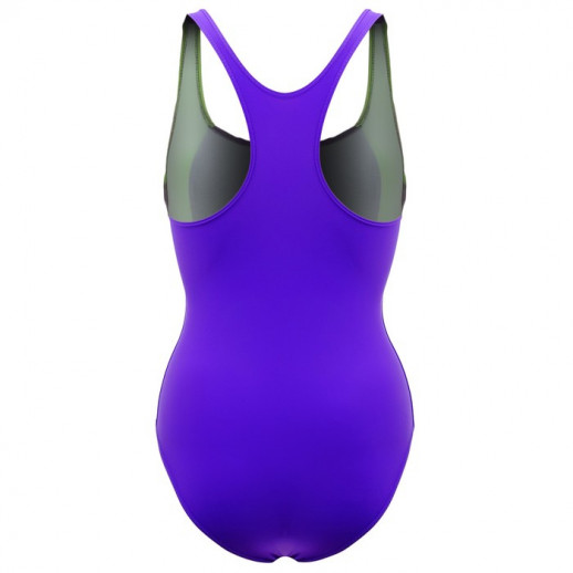 Купальник слитный ONLYTOP, р. 42, цвет фиолетовый/зелёный/серый