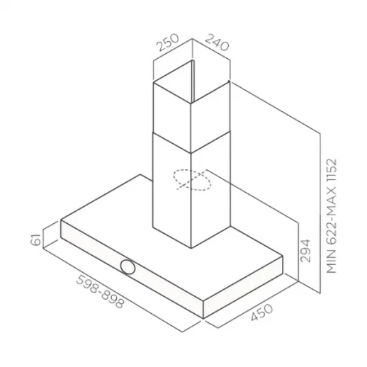 Вытяжки JET AIR Jetair TOUCH IX/A/60-PRF0099979A