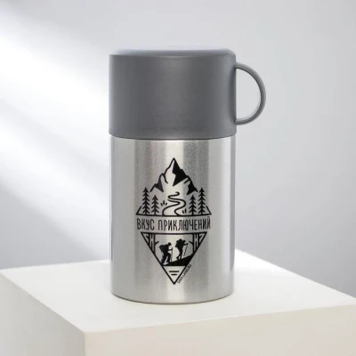 Набор термос для еды и напитков, ложка «Вкус приключений», 550 мл, сохраняет тепло 6 ч