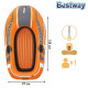 Лодка Kondor 1000, одноместная, 155 х 97 см, вёсла 124 см, до 55 кг, от 6 лет, 61078 Bestway