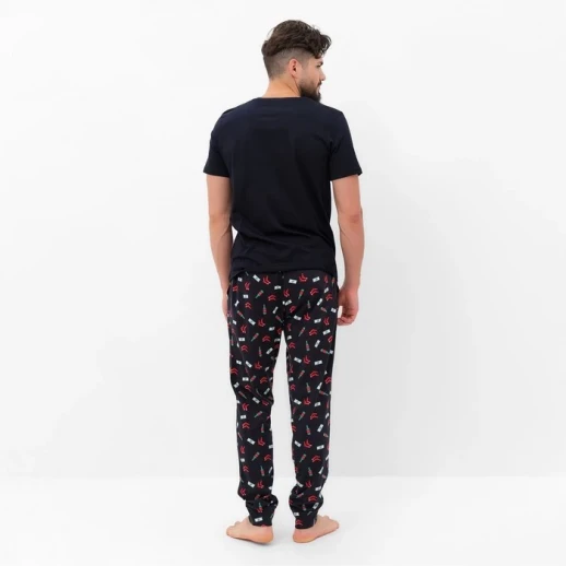 Пижама новогодняя мужская KAFTAN "Chill bro", цвет чёрный