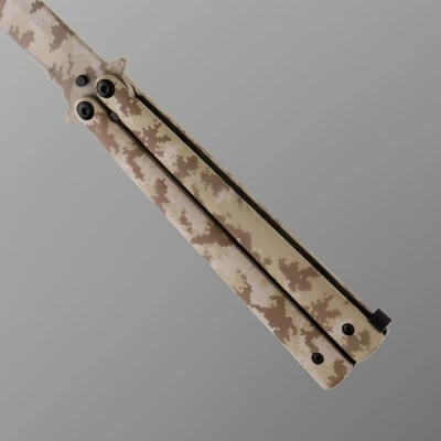 Нож-бабочка "Цифра" 21см, клинок 89мм/2,9мм, камуфляж
