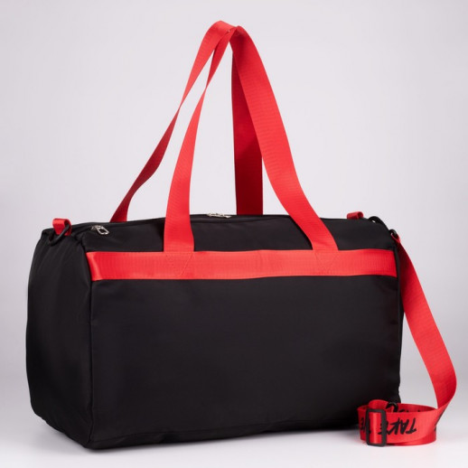 Сумка спортивная TAKE THE RISKна молнии с подкладкой, отдел из ПВХ, отдел для обуви, цвет чёрный