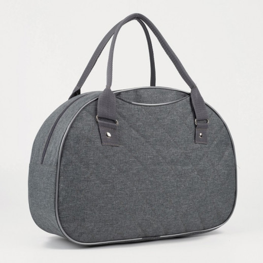 Сумка дорожная на молнии, наружный карман, цвет серый