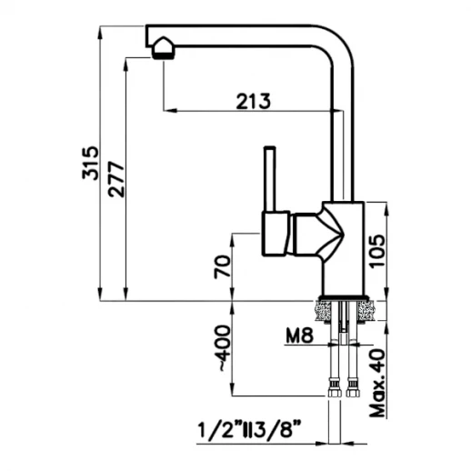 Смеситель RIVELATO Rivelato 9021608 antracite cromo