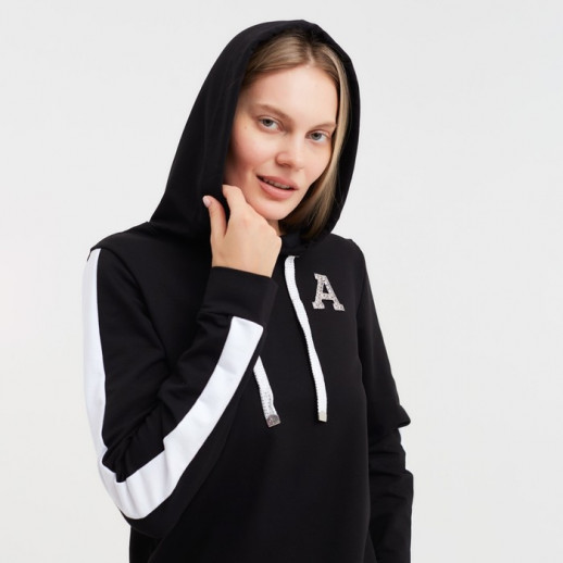 Костюм женский (толстовка/брюки) Шарлотта, цвет чёрный