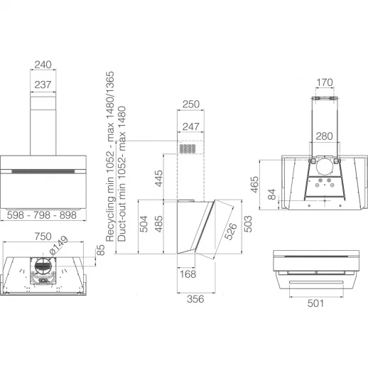 Вытяжка ELICA Elica NEAT @ WH/A/90-PRF0199574