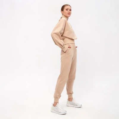 Костюм (свитшот, брюки) MINAKU: Casual Collection цвет бежевый