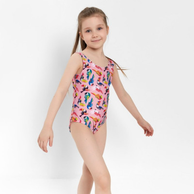 Купальник слитный для девочки, цвет розовый