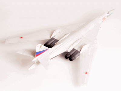 Сборная модель ZVEZDA Российский сверхзвуковой стратегический бомбардировщик Ту-160, 1/144