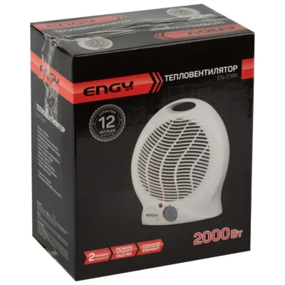 Тепловентилятор ENGY EN-514X, спиральный, настольный, 2000 Вт, 2 режима, белый